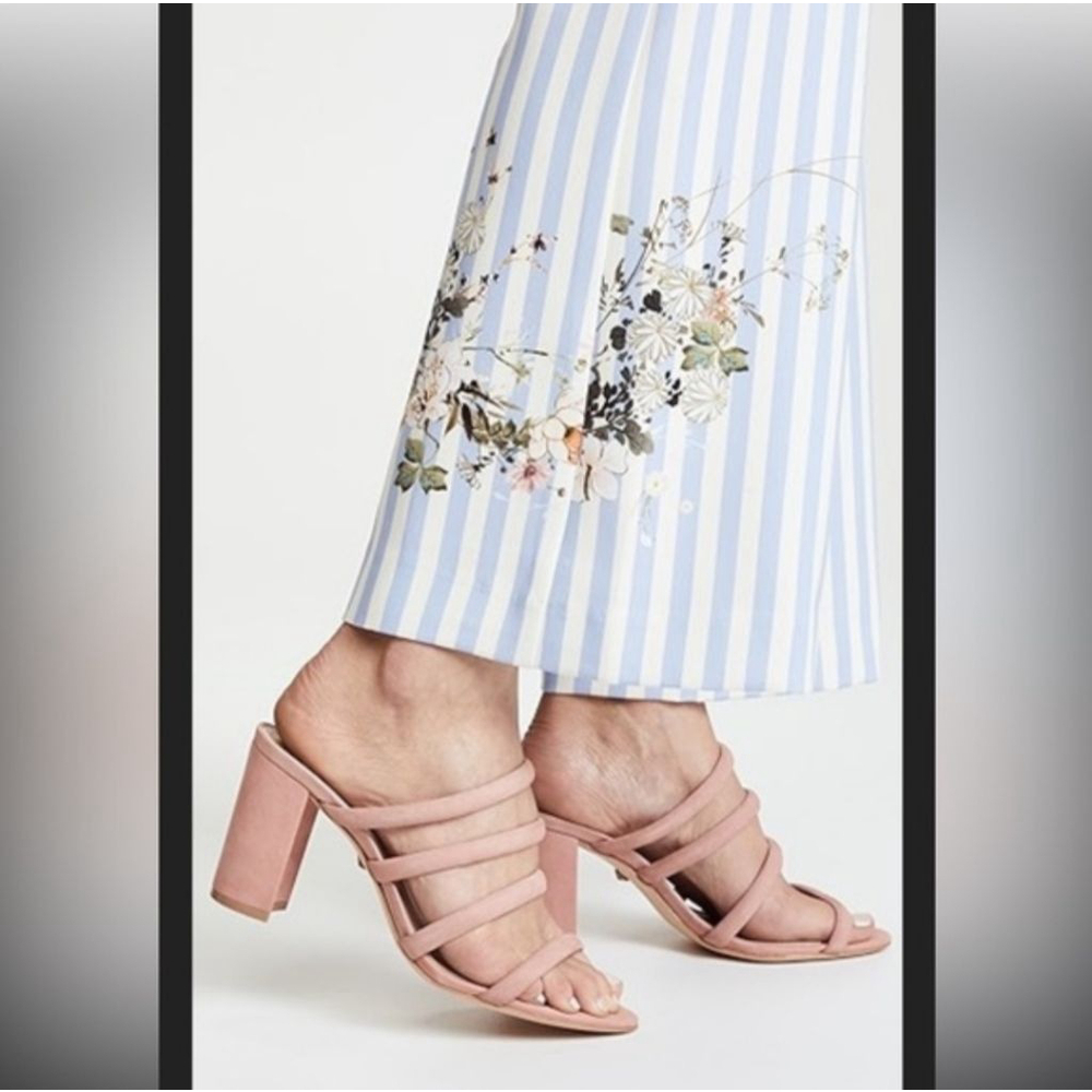 SCHUTZ NWOB Felisa Pink Nubuck Leather Block Heel Sandals Poppy Rose 7.5 NEW - Picture 2 of 8